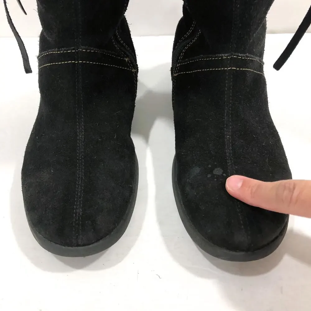Primigi Black Suede Tall Fur Trim Boots